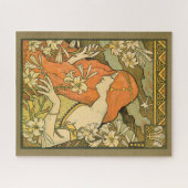 エルミタージュフランスの新しいの花の分野の女性 ジグソーパズル (横)