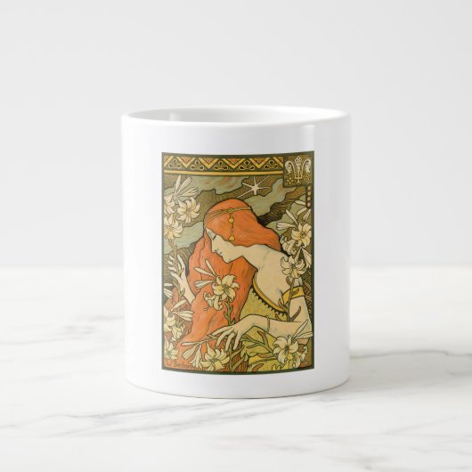 エルミタージュフランスの新しいの花の分野の女性 ジャンボコーヒーマグカップ (正面)