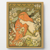 エルミタージュフランスの新しいの花の分野の女性 フォトプラーク (正面)