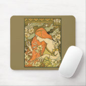 エルミタージュフランスの新しいの花の分野の女性 マウスパッド (マウス)