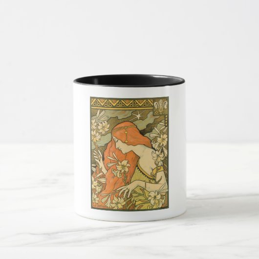 エルミタージュフランスの新しいの花の分野の女性 マグカップ (中央)