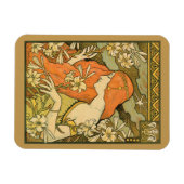 エルミタージュフランスの新しいの花の分野の女性 マグネット (横)