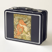 エルミタージュフランスの新しいの花の分野の女性 メタルランチボックス (裏面)