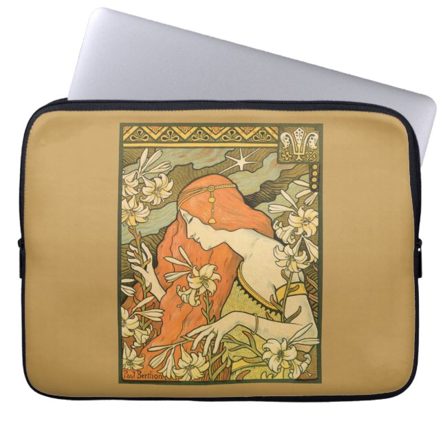 エルミタージュフランスの新しいの花の分野の女性 ラップトップスリーブ (正面)