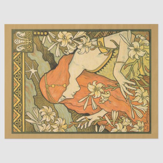 エルミタージュフランスの新しいの花の分野の女性 薄葉紙 (正面)