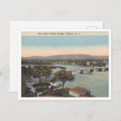 エルミラNYニューメインセントブリッジ1927ヴィンテージスタイル ポストカード (正面/裏面)