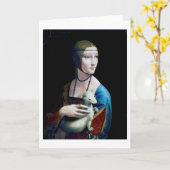 エルミンのある女性、レオナルド・ダ・ヴィンチ カード (黄色い花)