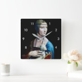 エルミンのある女性、レオナルド・ダ・ヴィンチ スクエア壁時計 (ホーム)