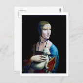 エルミンのある女性、レオナルド・ダ・ヴィンチ ポストカード (正面/裏面)