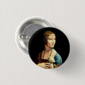 エルミンのレディbyレオナルド・ダ・ヴィンチ 缶バッジ (正面&裏面)