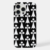 エルミン柄 中世模様 黒地に白 iPhoneケース (裏面)