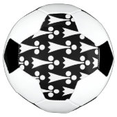 エルミン模様、中世の模様、白い黒 サッカーボール (回転)