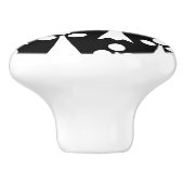 エルミン模様、中世の模様、白い黒 セラミックノブ (側面)