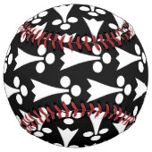 エルミン模様、中世の模様、白い黒 ソフトボール (裏面)