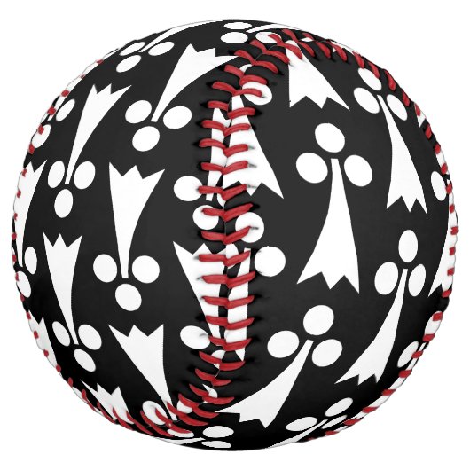 エルミン模様、中世の模様、白い黒 ソフトボール (アングル)