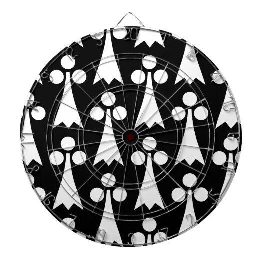 エルミン模様、中世の模様、白い黒 ダーツボード (正面)