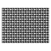 エルミン模様、中世の模様、白い黒 テーブルクロス (正面(横))