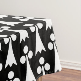 エルミン模様、中世の模様、白い黒 テーブルクロス