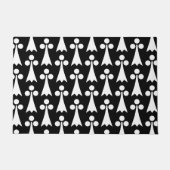 エルミン模様、中世の模様、白い黒 ドアマット (正面)