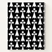 エルミン模様、中世の模様、白い黒 ノートブック (裏面)