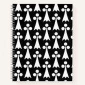 エルミン模様、中世の模様、白い黒 ノートブック (正面)