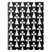 エルミン模様、中世の模様、白い黒 ノートブック (正面)