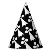 エルミン模様、中世の模様、白い黒 パーティーハット (左)