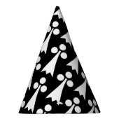 エルミン模様、中世の模様、白い黒 パーティーハット (右)