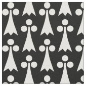 エルミン模様、中世の模様、白い黒 ファブリック (クローズアップ)