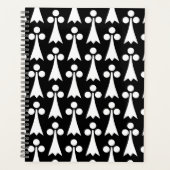 エルミン模様、中世の模様、白い黒 プランナー手帳 (正面)