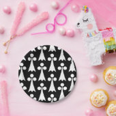 エルミン模様、中世の模様、白い黒 ペーパープレート (パーティー)