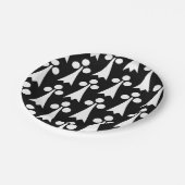 エルミン模様、中世の模様、白い黒 ペーパープレート (アングル)