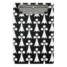 エルミン模様、中世の模様、白い黒 ミニクリップボード