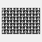 エルミン模様、中世の模様、白い黒 ラッピングペーパーシート (正面)