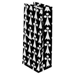 エルミン模様、中世の模様、白い黒 ワインギフトバッグ