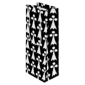 エルミン模様、中世の模様、白い黒 ワインギフトバッグ (正面アングル)