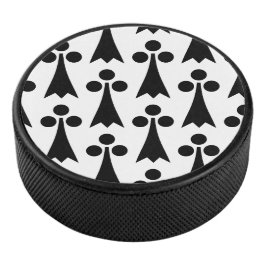 エルミン模様、中世の模様、白に黒 アイスホッケーパック