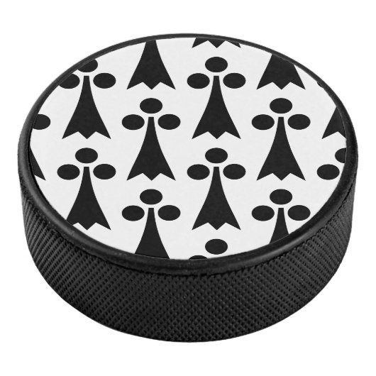エルミン模様、中世の模様、白に黒 アイスホッケーパック (3/4)