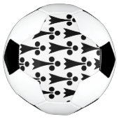 エルミン模様、中世の模様、白に黒 サッカーボール (回転)