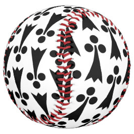 エルミン模様、中世の模様、白に黒 ソフトボール