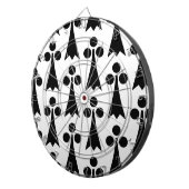 エルミン模様、中世の模様、白に黒 ダーツボード (正面右)