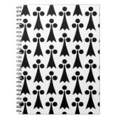 エルミン模様、中世の模様、白に黒 ノートブック (正面)