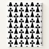 エルミン模様、中世の模様、白に黒 ノートブック (裏面)