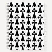 エルミン模様、中世の模様、白に黒 ノートブック (正面)