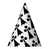エルミン模様、中世の模様、白に黒 パーティーハット (左)