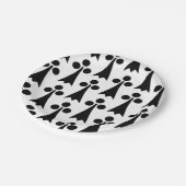 エルミン模様、中世の模様、白に黒 ペーパープレート (アングル)