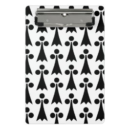 エルミン模様、中世の模様、白に黒 ミニクリップボード