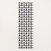 エルミン模様、中世の模様、白に黒 ヨガマット (正面)