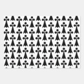 エルミン模様、中世の模様、白に黒 ラッピングペーパーシート (正面)