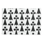 エルミン模様、中世の模様、白に黒 枕カバー (裏面)